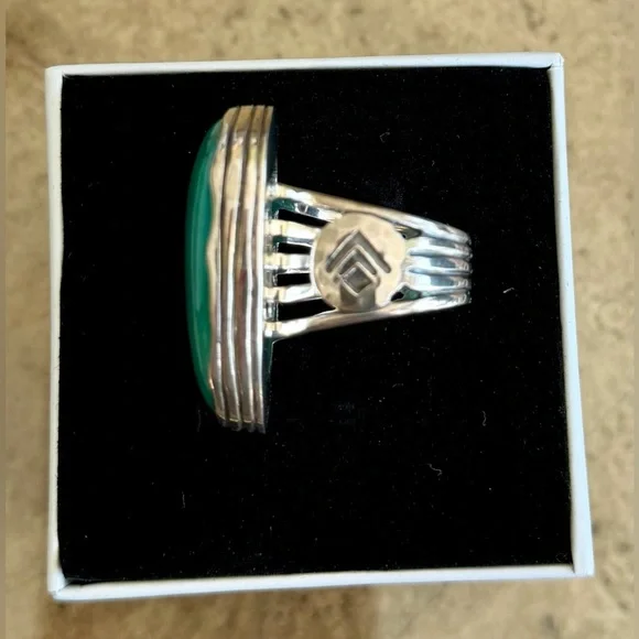 Silpada Vintage Sterling Silver Tumbled Turquoise Ring 16.3 Grams Size - 8 - Picture 4 of 6